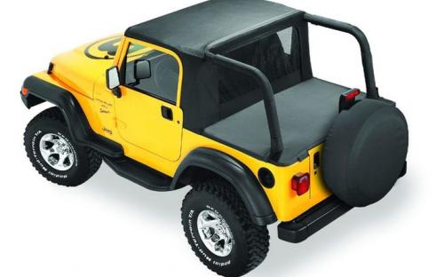 Jeep TJ Halftop 97-02 Jeep Wrangler TJ OE Soft Top Model Black Denim Kit  Bestop | | Ratchets Offroad