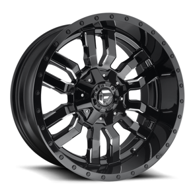 Aluminum Wheels 22X12 Sledge D595 5 On 139.7/5 On 150 Gloss Black Milled 110.1 Bore -44 Offset Fuel Off Road Wheels