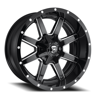 Aluminum Wheels 20X12 Maverick D610 5 On 114.3/5 On 127 Gloss Black/Milled 78.1 Bore -44 Offset Fuel Off Road Wheels