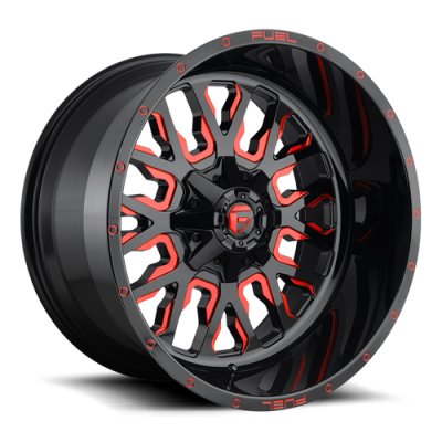 Aluminum Wheels 20X12 Stroke D612 5 On 114.3/5 On 127 Gloss Red/Milled 78.1 Bore -43 Offset Fuel Off Road Wheels