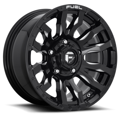 Aluminum Wheels 20X9 Blitz D673 5 On 127 Gloss Black Milled 71.5 Bore 1 Offset Multi Spoke 37 Lbs Fuel Off Road Wheels