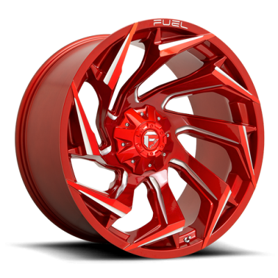 Aluminum Wheels 22X10 Reaction D754 5 On 127/5 On 139.7 Candy Red Milled 87.1 Bore -18 Offset Fuel Off Road Wheels