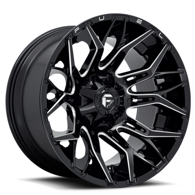 Aluminum Wheels 22X10 Twitch D769 5 On 114.3/5 On 127 Gloss Black/Milled 78 Bore -18 Offset Fuel Off Road Wheels
