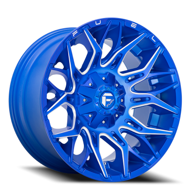 Aluminum Wheels 20X10 Twitch D770 5 On 114.3/5 On 127 Anodized Blue Milled 78 Bore -18 Offset Fuel Off Road Wheels