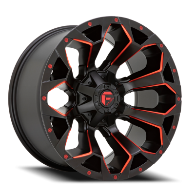 Aluminum Wheels 20X9 Assault D787 5 On 114.3/5 On 127 Matte Black Milled Red Tint 78.1 Bore 1 Offset Fuel Off Road Wheels