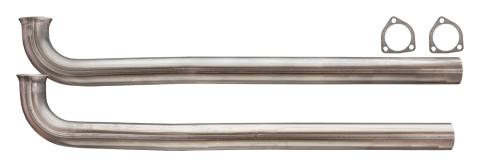 1964-1967 Pontiac 2.5 Inch Manifold Downpipes With HO-Ram Air 3 Bolt Flanges 409 Stainless Pypes Performance Exhaust