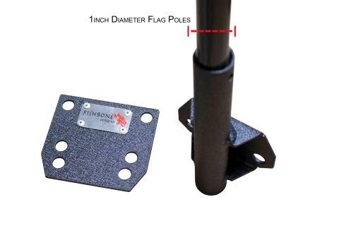 Bed Rail Flag Mount Fishbone Offroad
