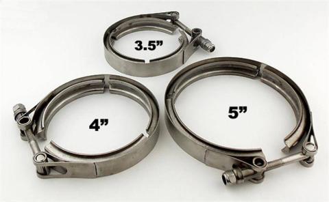 V-Band Exhaust Clamp 4 in Natural 304 Stainless Steel Pypes Exhaust