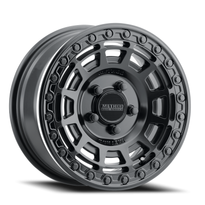 Aluminum Wheels 15x10 MR415 Beadlock UTV Bolt Pattern 5 On 114.3 Offset 25 Lip Size 2.09 Matte Black MB Gloss Black Ring Method