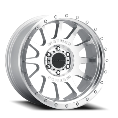 Aluminum Wheels 20x10 NV MR605 Bolt Pattern 8 On 165.1 Offset -24 Lip Size 2.83 Machined Silver SL Clear Coat Method