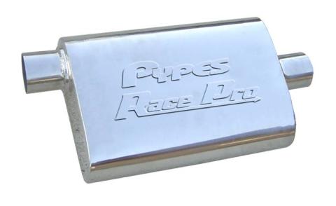 Race Pro Series Muffler 14 in 2.5 in Offset/Center Hardware Not Incl Polished 304 Stainless Steel Pypes Exhaust
