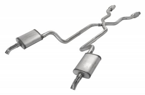 1975-1980 Corvette C3 2.5 Inch Crossmember Back Exhaust Kit With X-Pipe 409 Stainless Includes Catalytic Converters Turbo Pro Mufflers Pypes Performance Exhaust