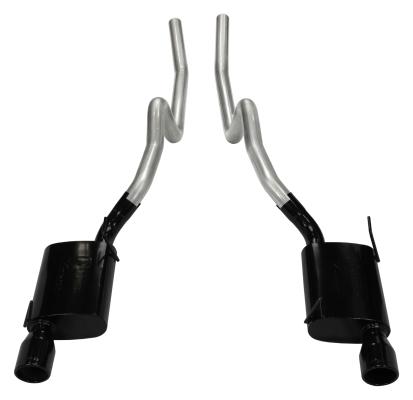 Cat Back Exhaust System 05-10 Mustang V8 Split Rear Dual Exit 2.5 in Intermediate Pipe And Tailpipe Violator Muffler/Hardware/4 in Black Tips Included Natural 409 Stainless Steel Pypes Exhaust