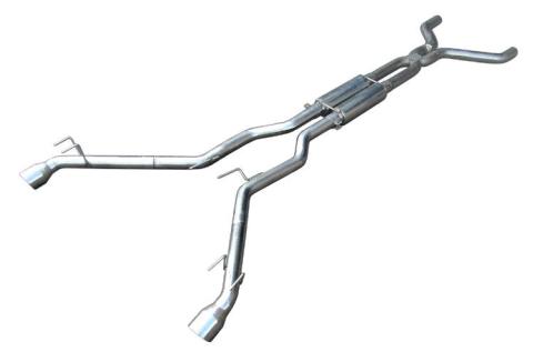 Cat Back Exhaust System 10-14 Camaro V6 Split Rear Dual Exit 2.5 in Intermediate And Tail Pipe M80 Race Pro Mufflers/Hardware/4 in Black Tips Incl Polished Finish 304 Stainless Steel Pypes Exhaust