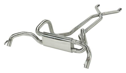 1967-1974 2.5 Inch F/X-Body Crossflow Crossmember Back Exhaust System With X-Pipe System 304 Stainless Race Pro Muffler Pypes Performance Exhaust