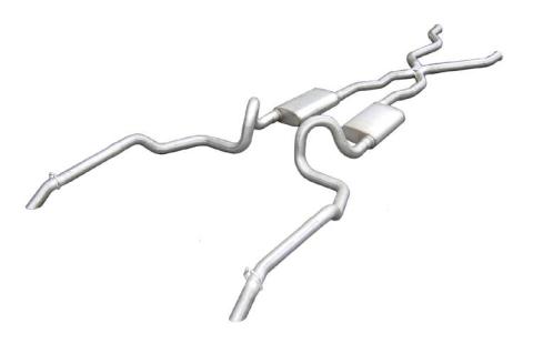 1994-1996 Chevy Impala Converter Back Exhaust System With X-Pipe Out The Back Exit 409 Stainless No Mufflers Pypes Performance Exhaust