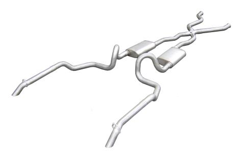 1994-1996 Chevy Impala Converter Back Exhaust System With X-Pipe Out The Back Exit 409 Stainless Street Pro Mufflers Pypes Performance Exhaust