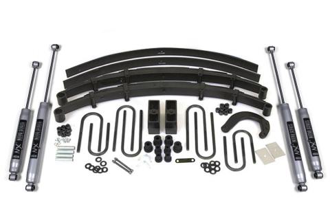 6 Inch Lift Kit Chevy/GMC 1/2 Ton Truck/SUV 73-76 4WD 4 Inch Block Kit with Add-A-Leaf Fox 2.0 Performance Shocks