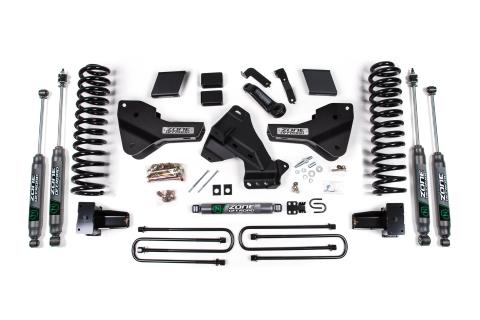 23-25 Ford F250/F350 SRW 4WD 7 Inch Radius Arm Drop Suspension Lift Kit, 4.5 Inch Rear, Block, Gas - Fox 2.0 Adventure Series Front And Rear Shocks Zone Offroad