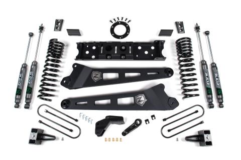 19-24 RAM 3500 4 Inch Radius Arm Gas 2 Inch Rear Block With Overload Adventure Shocks Zone Offroad