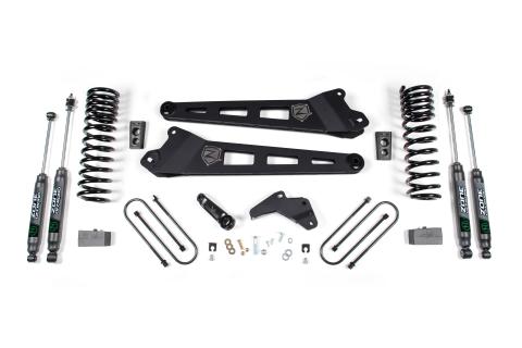 13-18 RAM 3500 4 Inch Replacement Radius Arm Lift Kit Gas 2 Inch Rear Block With Nitro Shocks Zone Offroad
