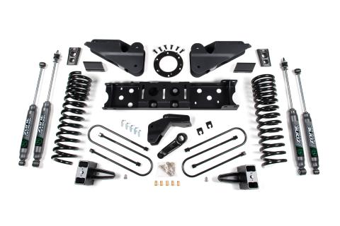 19-24 RAM 3500 4.5 Inch Radius Arm Bracket 3 Inch Rear Block With Overload Diesel 8-Bolt T-Case Fox Adventure Shocks Zone Offroad