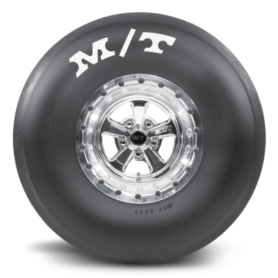 ET Drag 13.0 Inch 24.5/9.0-13 Painted White Letter Racing Bias Tire Mickey Thompson