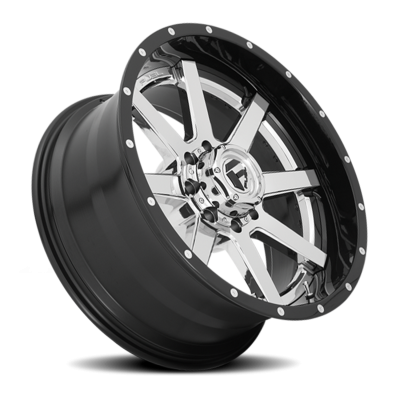 Aluminum Wheels 20X10 Maverick D260 5 On 139.7/5 On 150 Chrome/Gloss Black Lip 110.1 Bore -19 Offset Fuel Off Road Wheels