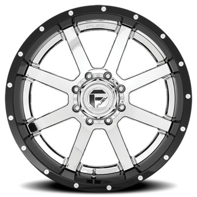 Aluminum Wheels 20X10 Maverick D260 5 On 139.7/5 On 150 Chrome/Gloss Black Lip 110.1 Bore -19 Offset Fuel Off Road Wheels