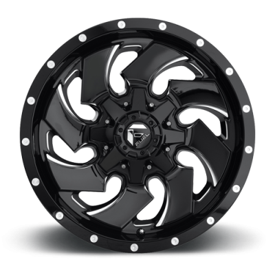 Aluminum Wheels 18X9 Cleaver D574 5 On 114.3/5 On 127 Gloss Black/Milled 78.1 Bore 1 Offset 8 Spoke Fuel Off Road Wheels