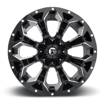 Aluminum Wheels 17X9 Assault D576 5 On 114.3/5 On 127 Gloss Black/Milled 78.1 Bore 1 Offset 8 Spoke Fuel Off Road Wheels