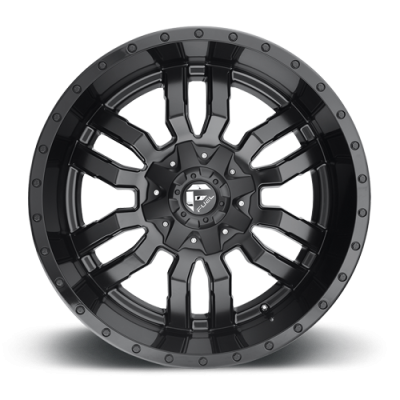 Aluminum Wheels 20X10 Sledge D596 5 On 114.3/5 On 127 Matte Black/Gloss Black Lip 78.1 Bore -18 Offset Fuel Off Road Wheels