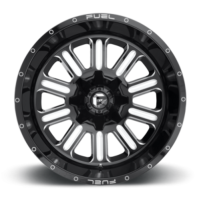 Aluminum Wheels 15X8 Hardline D620 5 On 114.3/5 On 120.65 Gloss Black/Milled 72.56 Bore -18 Offset Fuel Off Road Wheels