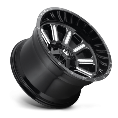 Aluminum Wheels 18X9 Hardline D620 5 On 114.3/5 On 127 Gloss Black/Milled 78.1 Bore 1 Offset Fuel Off Road Wheels