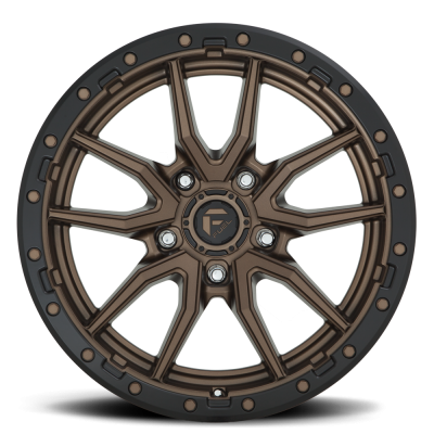 Aluminum Wheels 17X9 Rebel D681 5 On 114.3 Matte Bronze Black Bead Ring 72.56 Bore -12 Offset Fuel Off Road Wheels
