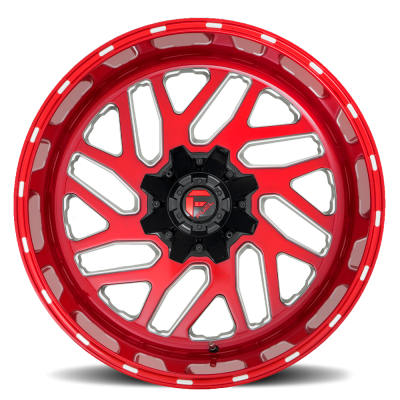 Aluminum Wheels 22X12 Triton D691 6 On 135/6 On 139.7 Candy Red Milled 106.1 Bore -44 Offset Mesh Spoke Fuel Off Road Wheels