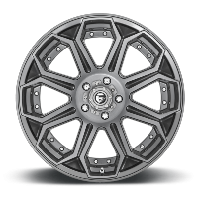 Aluminum Wheels 20X9 Siege D705 5 On 127 Brushed Gunmetal Gray Tinted Clear 71.5 Bore 1 Offset Fuel Off Road Wheels