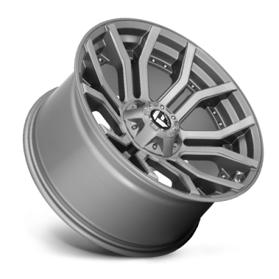 Aluminum Wheels 20X10 Rage Platinum D713 5 On 127/5 On 139.7 Brushed Gunmetal Gray Tinted Clear 87.1 Bore -18 Offset Fuel Off Road Wheels