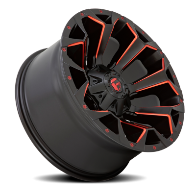 Aluminum Wheels 20X10 Assault D787 5 On 114.3/5 On 127 Matte Black Milled Red Tint 78.1 Bore -18 Offset Fuel Off Road Wheels