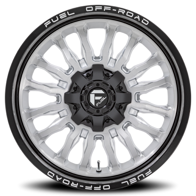 Aluminum Wheels 20X10 Arc D798 5 On 127/5 On 139.7 Silver/Brushed Face-Milled Black Lip 87.1 Bore -18 Offset Fuel Off Road Wheels