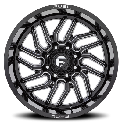 Aluminum Wheels 20X9 Hurricane D807 5 On 127 Gloss Black Milled 71.5 Bore 1 Offset Fuel Off Road Wheels