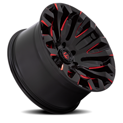 Aluminum Wheels 20X9 Quake D829 5 On 114.3 Gloss Black Milled Red 72.56 Bore 1 Offset Fuel Off Road Wheels
