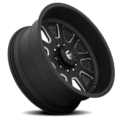 Dually Wheels 24X12 FF09D Dually DE09 Super Single BK 10 On 170 Matte Black Milled 125.1 Bore -50 Offset Front Dually Fuel Off Road Wheels
