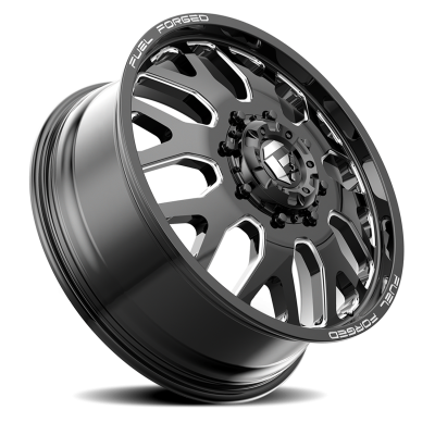 Dually Wheels 24X8.25 FF19D Dually DE19 BK 10 On 225 Gloss Black Milled 170.1 Bore 105 Offset Front Dually Fuel Off Road Wheels