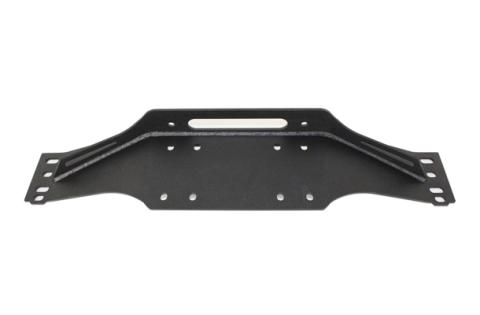Jeep TJ Winch Plate Steel 97-06 Wrangler TJ Black Textured Powdercoat Piranha Series Fishbone Offroad