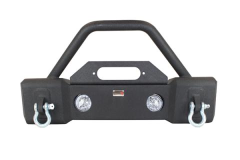 Jeep JK Stubby Bumper W/Tube Guard 07-18 Wranger JK Black Texured Powercoated Fishbone Offroad