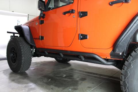 Jeep JK Rock Sliders 2 Door 07-18 Wrangler JK Unlimited Steel Black Textured Powdercoat Fishbone Offroad