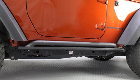 Jeep JK Rock Slider 07-18 Wrangler JK 2 Door Rubicon Steel Black Textured Powdercoat Fishbone Offroad
