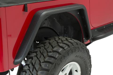 Jeep TJ Tube Fenders Rear 3 Inch Flare 97-06 Wrangler TJ Steel Black Textured Powdercoat Fishbone Offroad