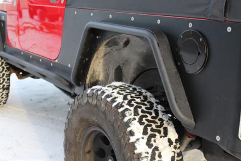 Jeep TJ Tube Fender Set Of 4 Front and Rear 97-06 Wrangler TJ Steel Black Textured Powdercoat Fishbone Offroad